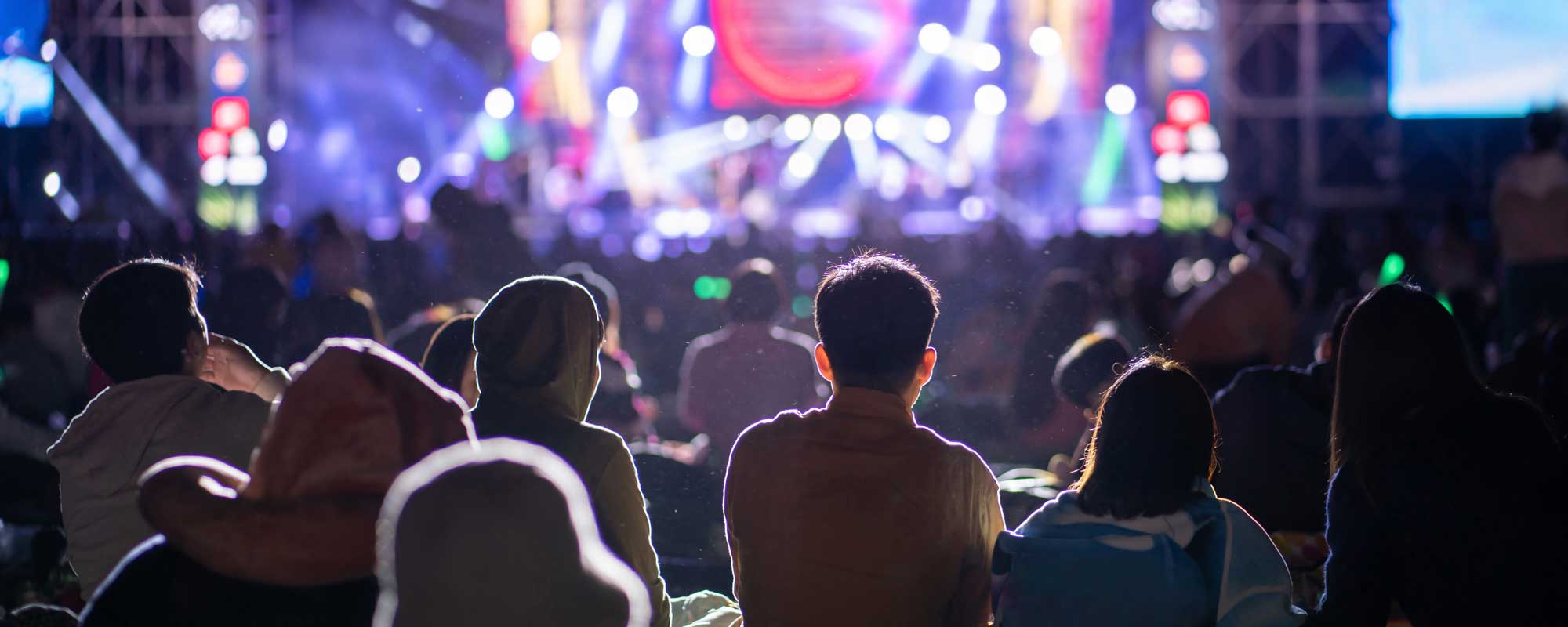 At a festival watching a concert